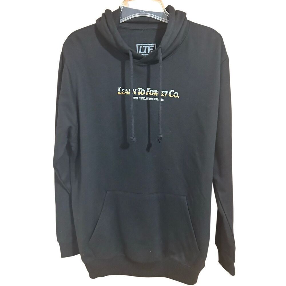 Learn to Forget Co. NWT Black Fleece Lined Pullover Hoodie Men’s Size L